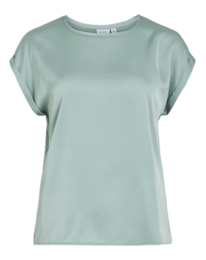 Vila - VIEllette Satin Bluse - Blue Surf